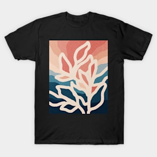 Abstract tropical leaves, Plant, Line art T-Shirt